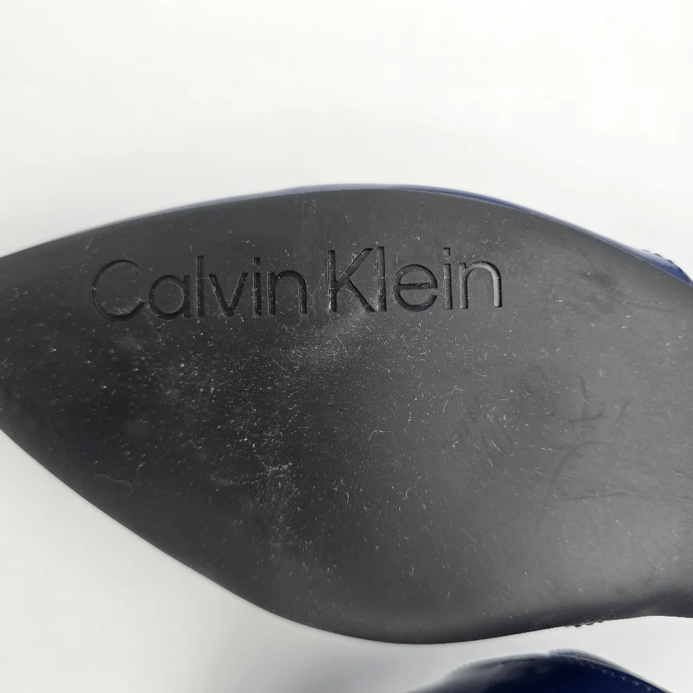Calvin Klein Women's Sannie Pointy Toe Dress Flats, Blue Patent Leather, Sz 9.5M - Picture 10 of 11